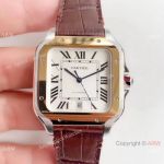 Swiss Replica Cartier Santos Two Tone White Dial Watch HBBv6 Factory_th.jpg